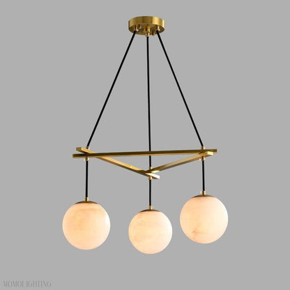 Alabaster Modern Round Ball Chandelier-Nobipets