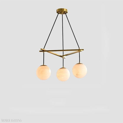 Alabaster Modern Round Ball Chandelier-Nobipets