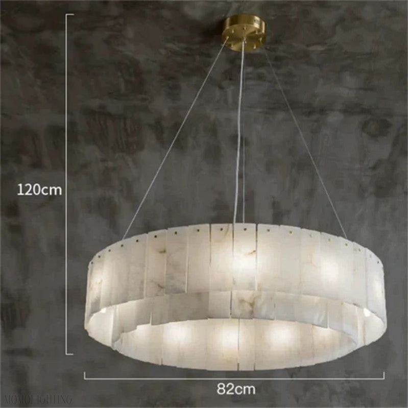 Alabaster Modern Round Chandelier-Nobipets