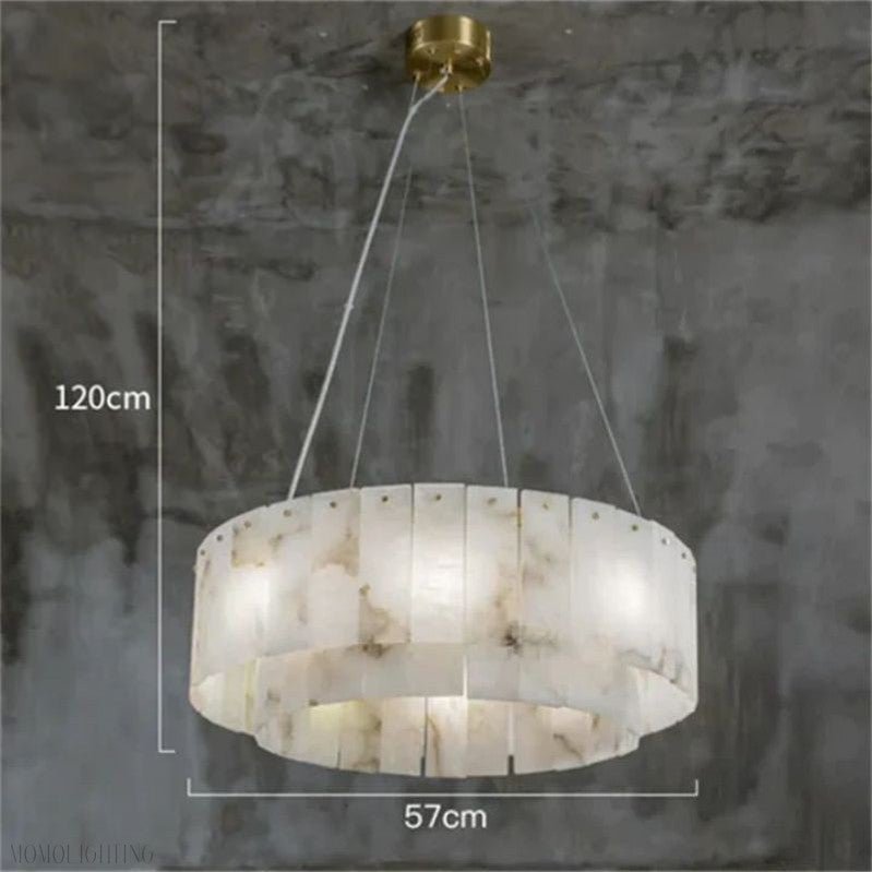 Alabaster Modern Round Chandelier-Nobipets