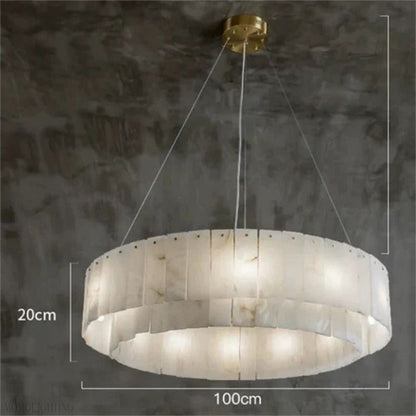 Alabaster Modern Round Chandelier-Nobipets