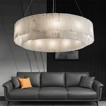 Alabaster Modern Round Chandelier-Nobipets