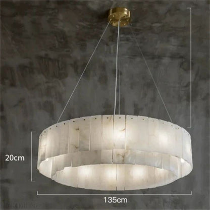 Alabaster Modern Round Chandelier-Nobipets