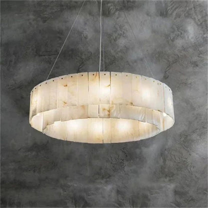 Alabaster Modern Round Chandelier-Nobipets