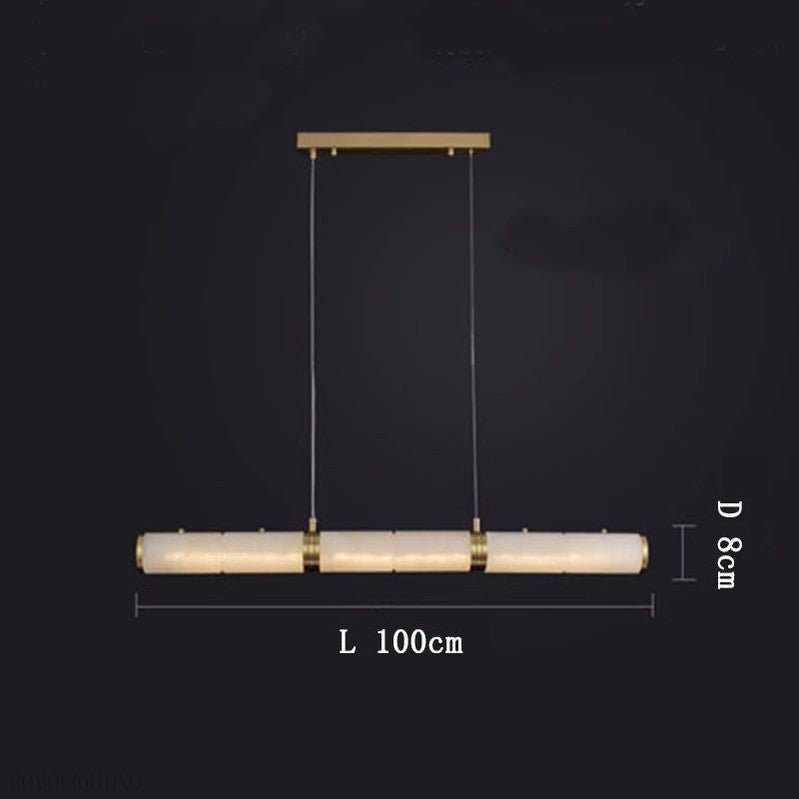 Alabaster Pillar Linear Chandelier-Nobipets