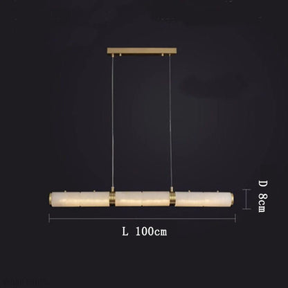 Alabaster Pillar Linear Chandelier-Nobipets