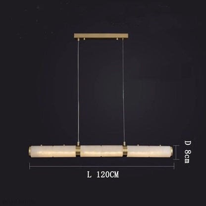 Alabaster Pillar Linear Chandelier-Nobipets