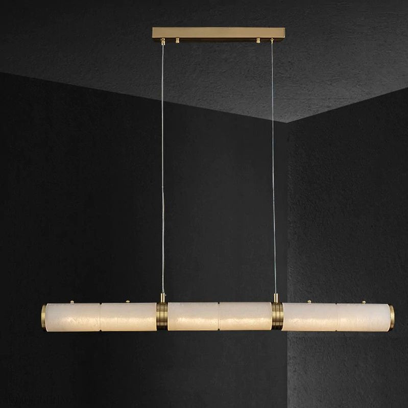 Alabaster Pillar Linear Chandelier-Nobipets