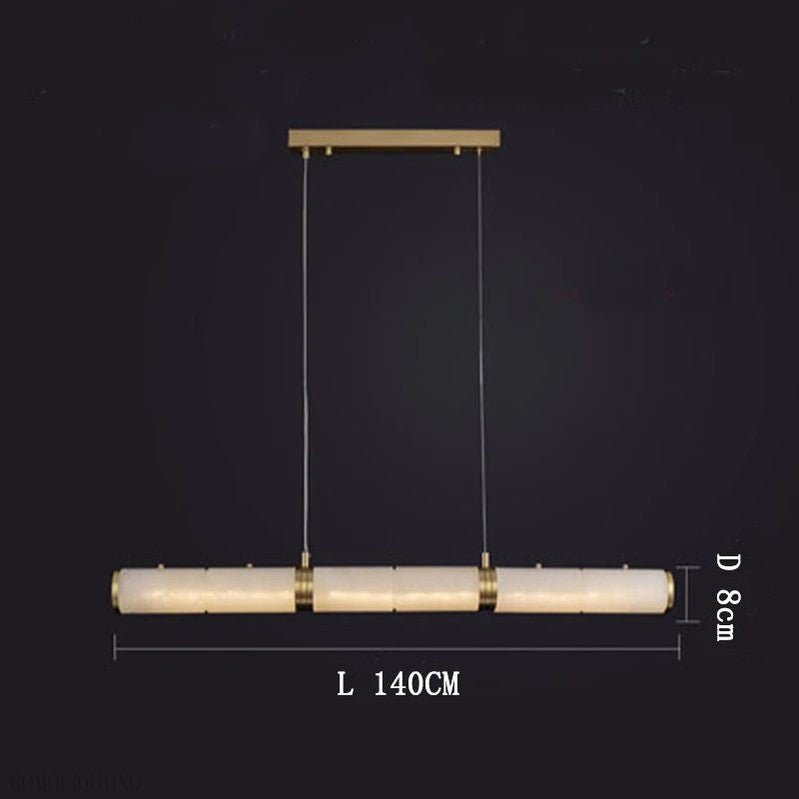 Alabaster Pillar Linear Chandelier-Nobipets