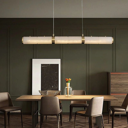 Alabaster Pillar Linear Chandelier-Nobipets