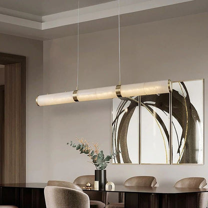Alabaster Pillar Linear Chandelier-Nobipets