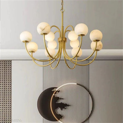 Alabaster Radial Chandelier-Nobipets