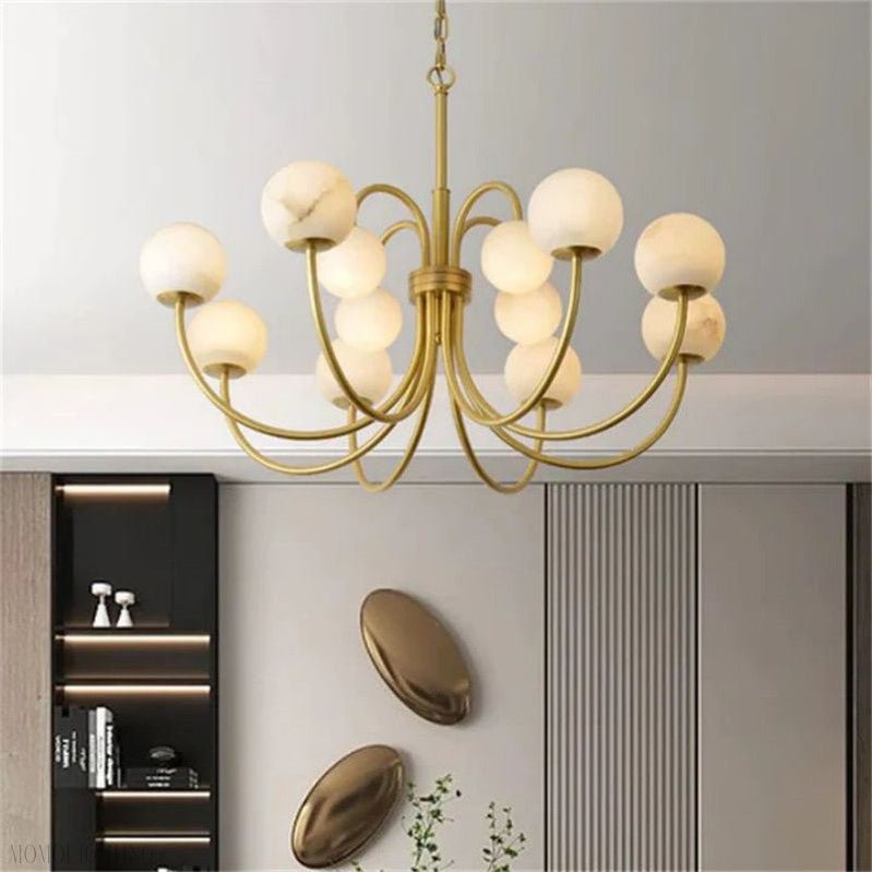 Alabaster Radial Chandelier-Nobipets
