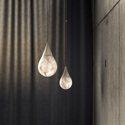 Alabaster Raindrop Pendant Lighting, Dining Table Pendant