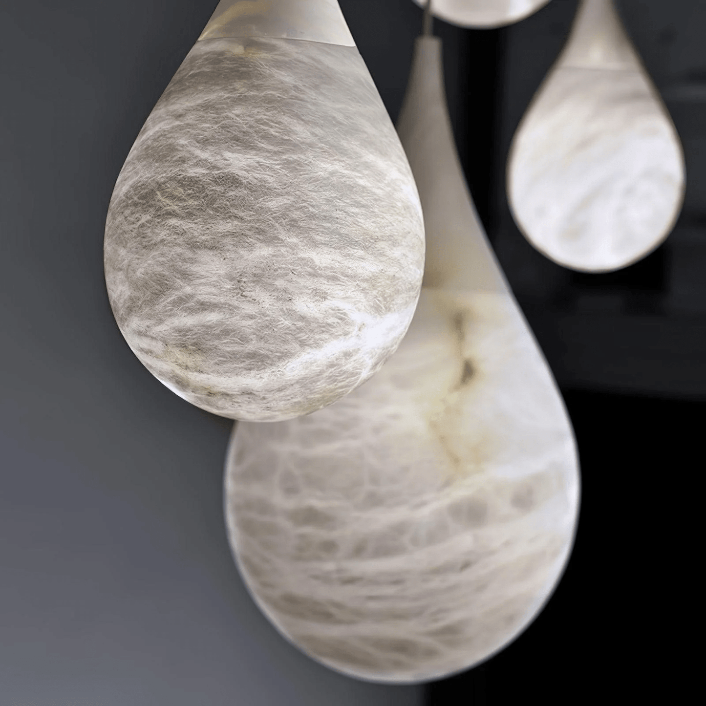 Alabaster Raindrop Pendant Lighting, Dining Table Pendant