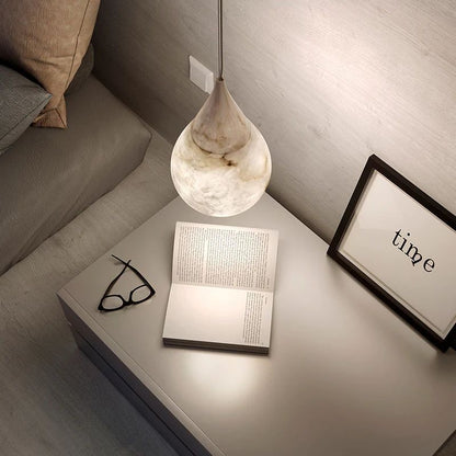 Alabaster Raindrop Pendant Lighting, Dining Table Pendant