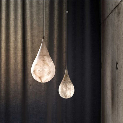 Alabaster Raindrop Pendant Lighting, Dining Table Pendant