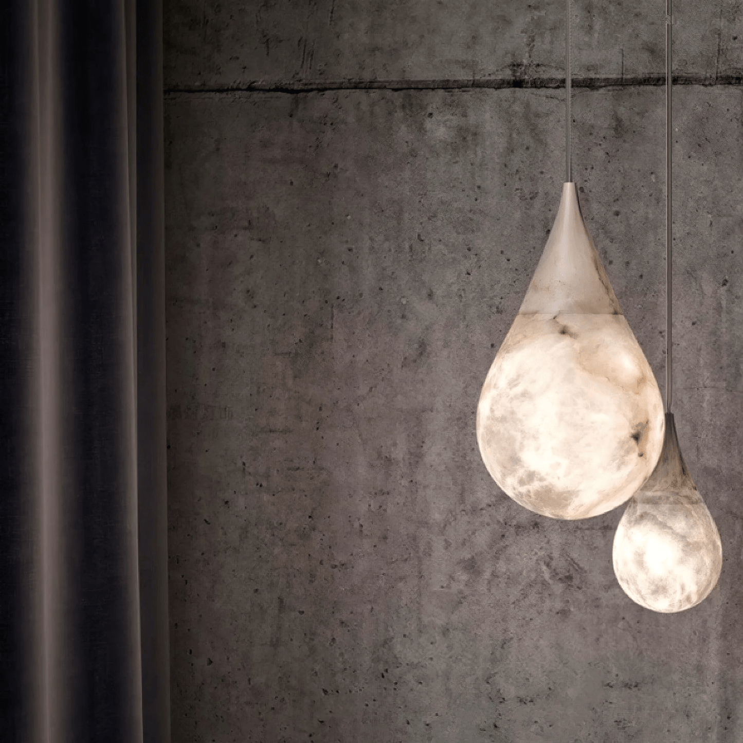 Alabaster Raindrop Pendant Lighting, Dining Table Pendant