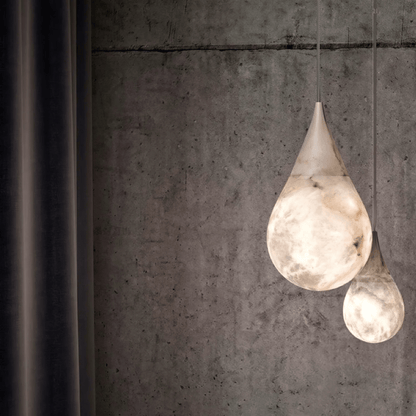 Alabaster Raindrop Pendant Lighting, Dining Table Pendant