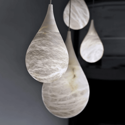 Alabaster Raindrop Pendant Lighting, Dining Table Pendant