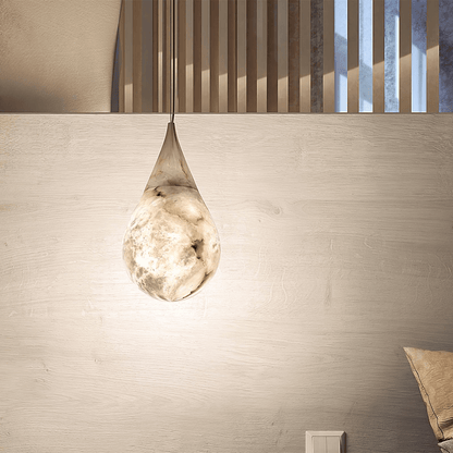 Alabaster Raindrop Pendant Lighting, Dining Table Pendant