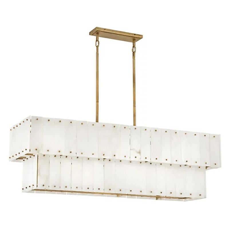 Alabaster Rancho 2-Tier Linear Chandelier-Nobipets