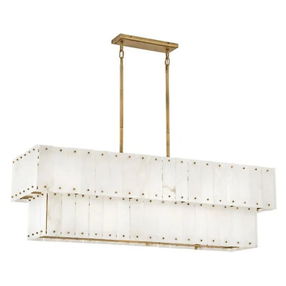 Alabaster Rancho 2-Tier Linear Chandelier-Nobipets
