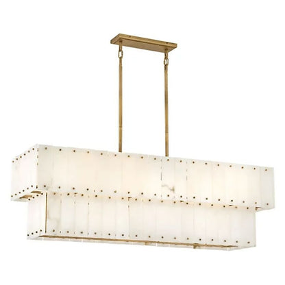 Alabaster Rancho 2-Tier Linear Chandelier-Nobipets