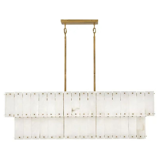 Alabaster Rancho 2-Tier Linear Chandelier-Nobipets