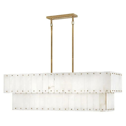 Alabaster Rancho 2-Tier Linear Chandelier-Nobipets