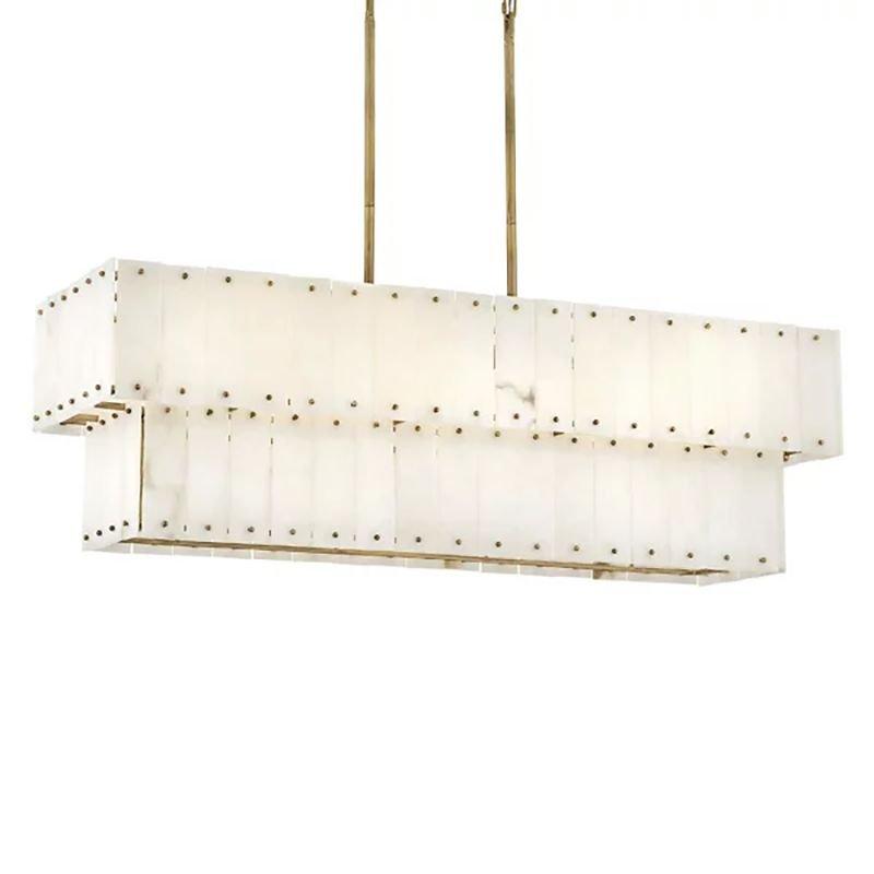 Alabaster Rancho 2-Tier Linear Chandelier-Nobipets