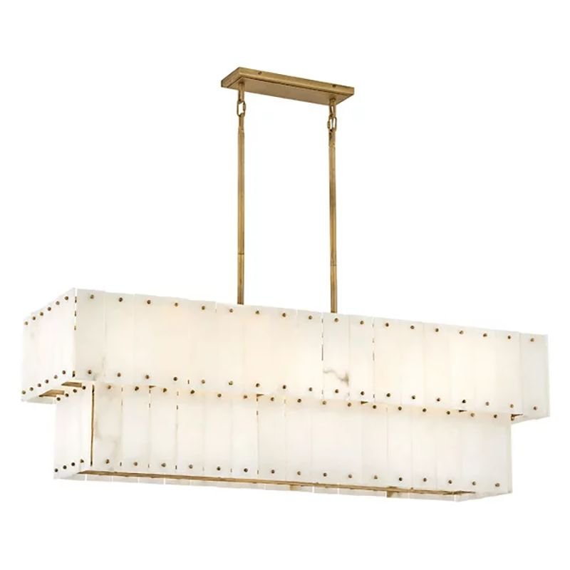 Alabaster Rancho 2-Tier Linear Chandelier-Nobipets