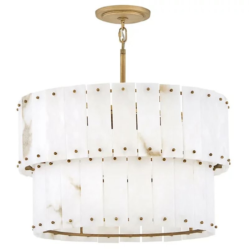 Alabaster Rancho 2-Tier Round Chandelier (34.25"D )-Nobipets