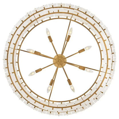 Alabaster Rancho 2-Tier Round Chandelier (34.25"D )-Nobipets