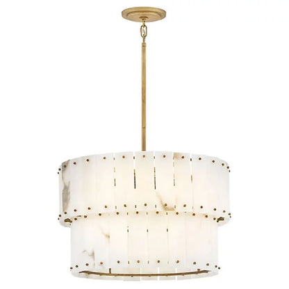 Alabaster Rancho 2-Tier Round Chandelier (Middle)-Nobipets