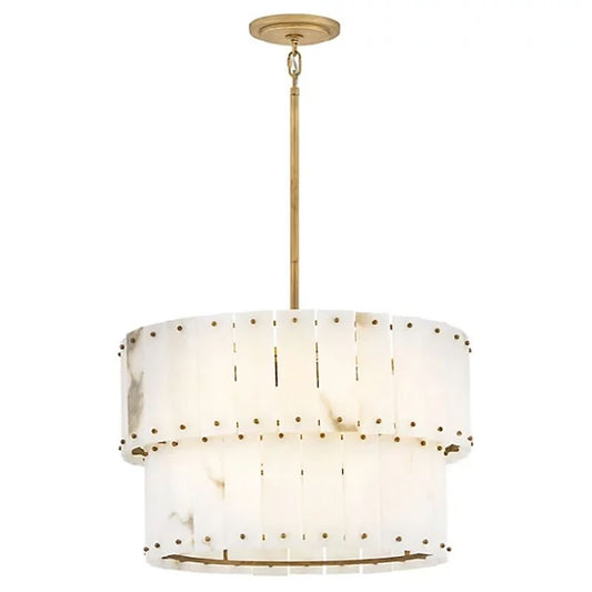 Alabaster Rancho 2-Tier Round Chandelier (Middle)-Nobipets