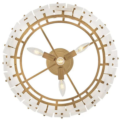 Alabaster Rancho 2-Tier Round Chandelier (Small)-Nobipets