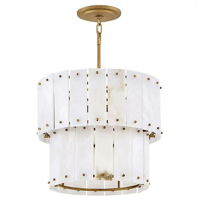 Alabaster Rancho 2-Tier Round Chandelier (Small)-Nobipets
