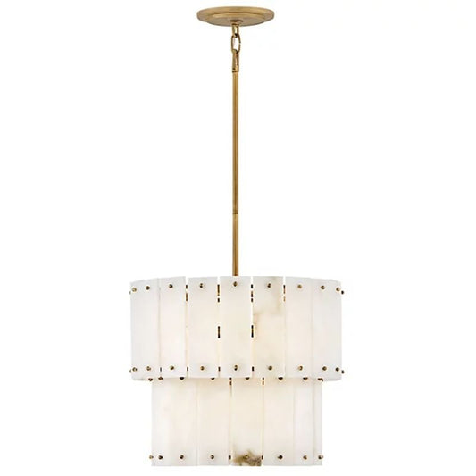 Alabaster Rancho 2-Tier Round Chandelier (Small)-Nobipets