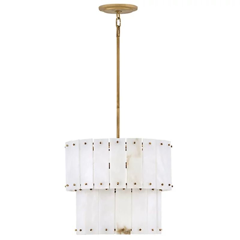 Alabaster Rancho 2-Tier Round Chandelier (Small)-Nobipets
