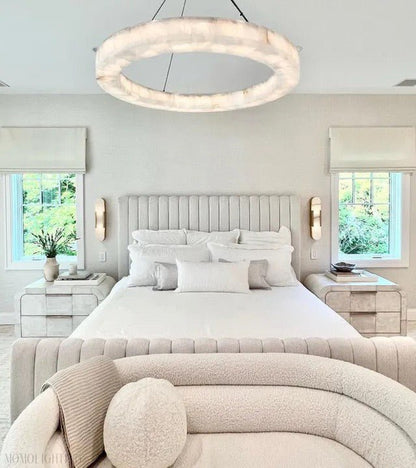 Alabaster Rivage Round Chandelier 40"-Nobipets