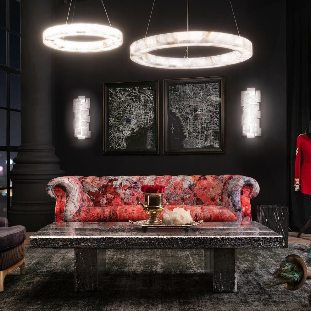 Alabaster Rivage Round Chandelier 60"-Nobipets