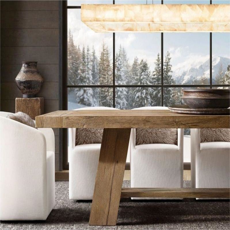 Alabaster Riven Rectangular Chandelier 72"-Nobipets