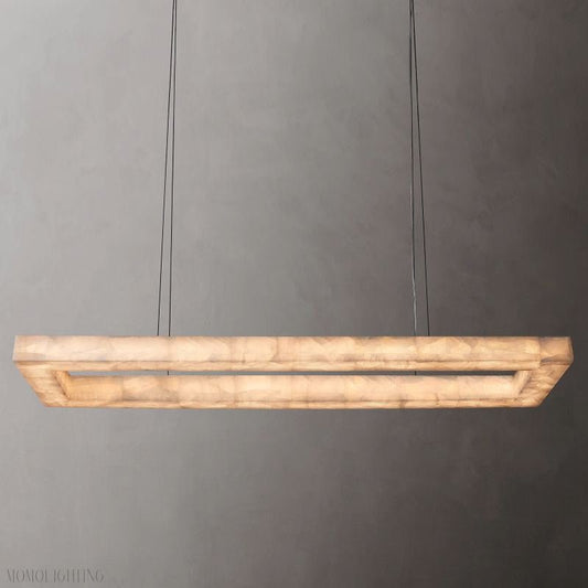 Alabaster Riven Rectangular Chandelier 72"-Nobipets