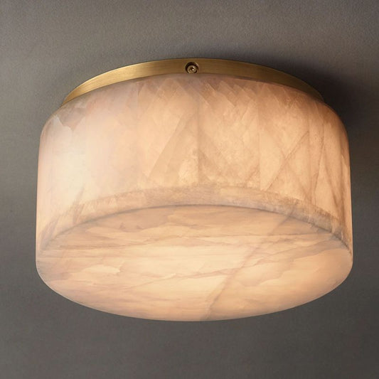 Alabaster Riven Round Flushmount 10"