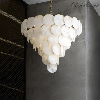 Alabaster Shell Brass Chandelier with 2/3/4/5/6 layer-Nobipets