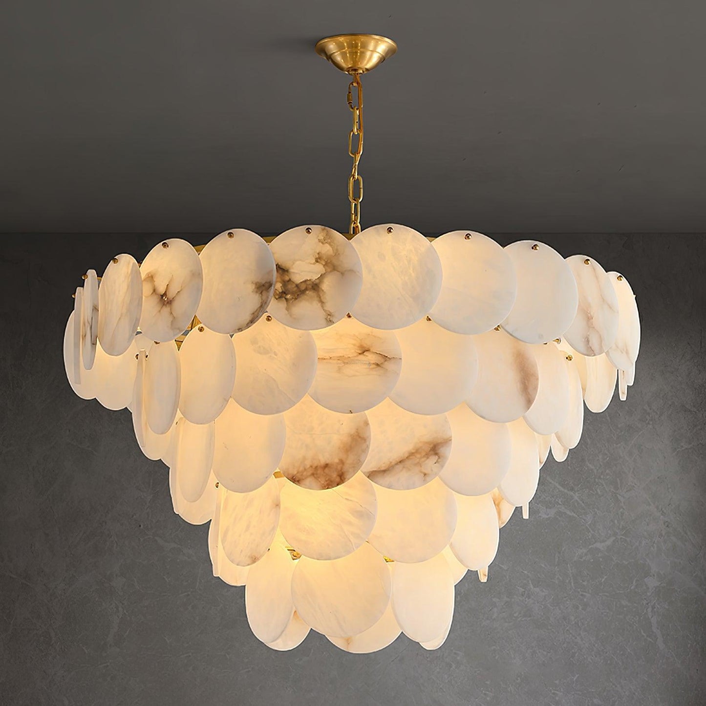 Alabaster Shell Brass Chandelier with 2/3/4/5/6 layer-Nobipets