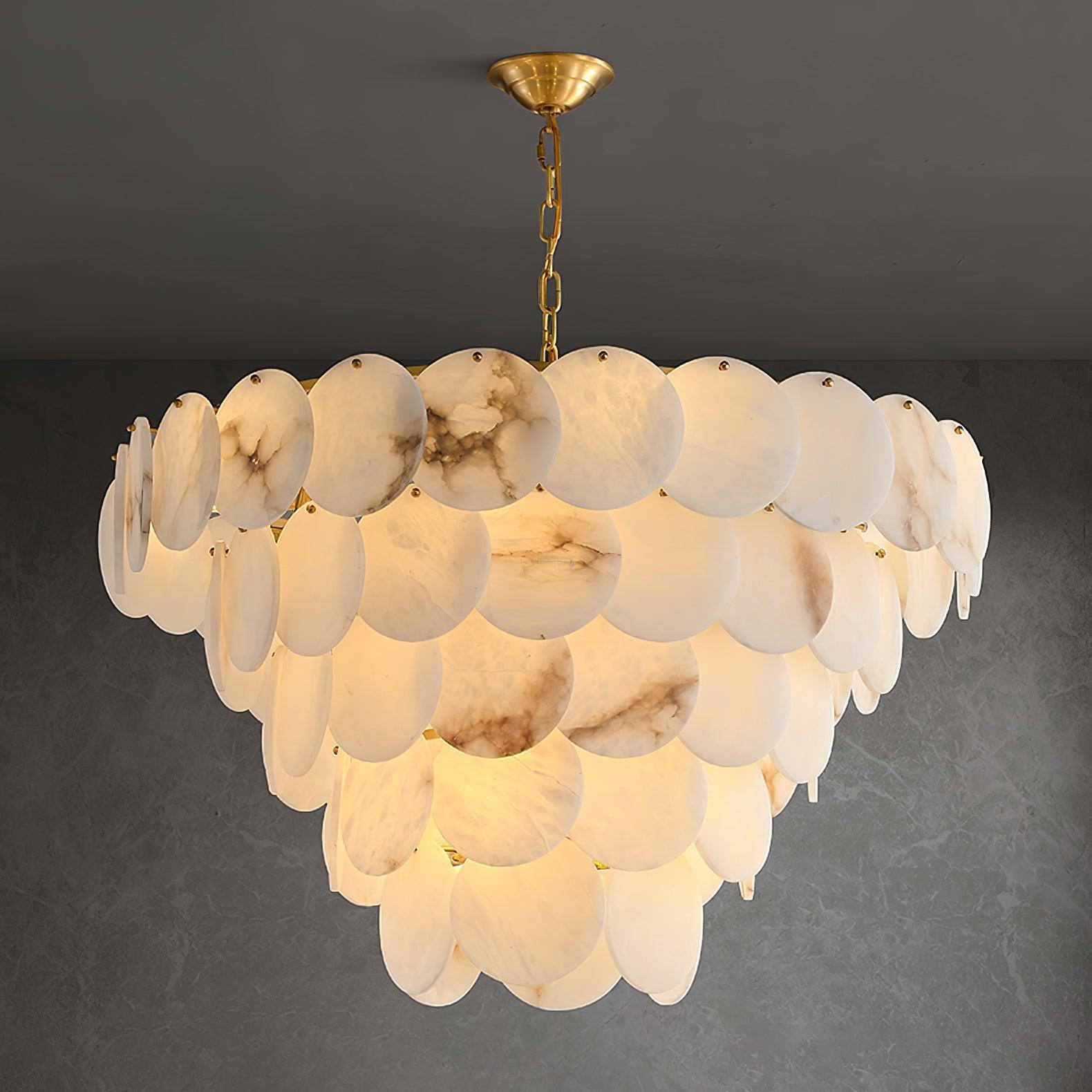Alabaster Shell Brass Chandelier with 2/3/4/5/6 layer-Nobipets
