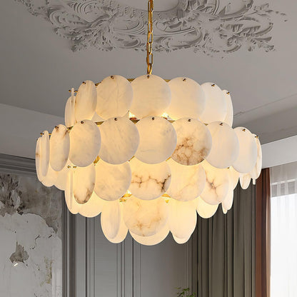 Alabaster Shell Brass Chandelier with 2/3/4/5/6 layer-Nobipets