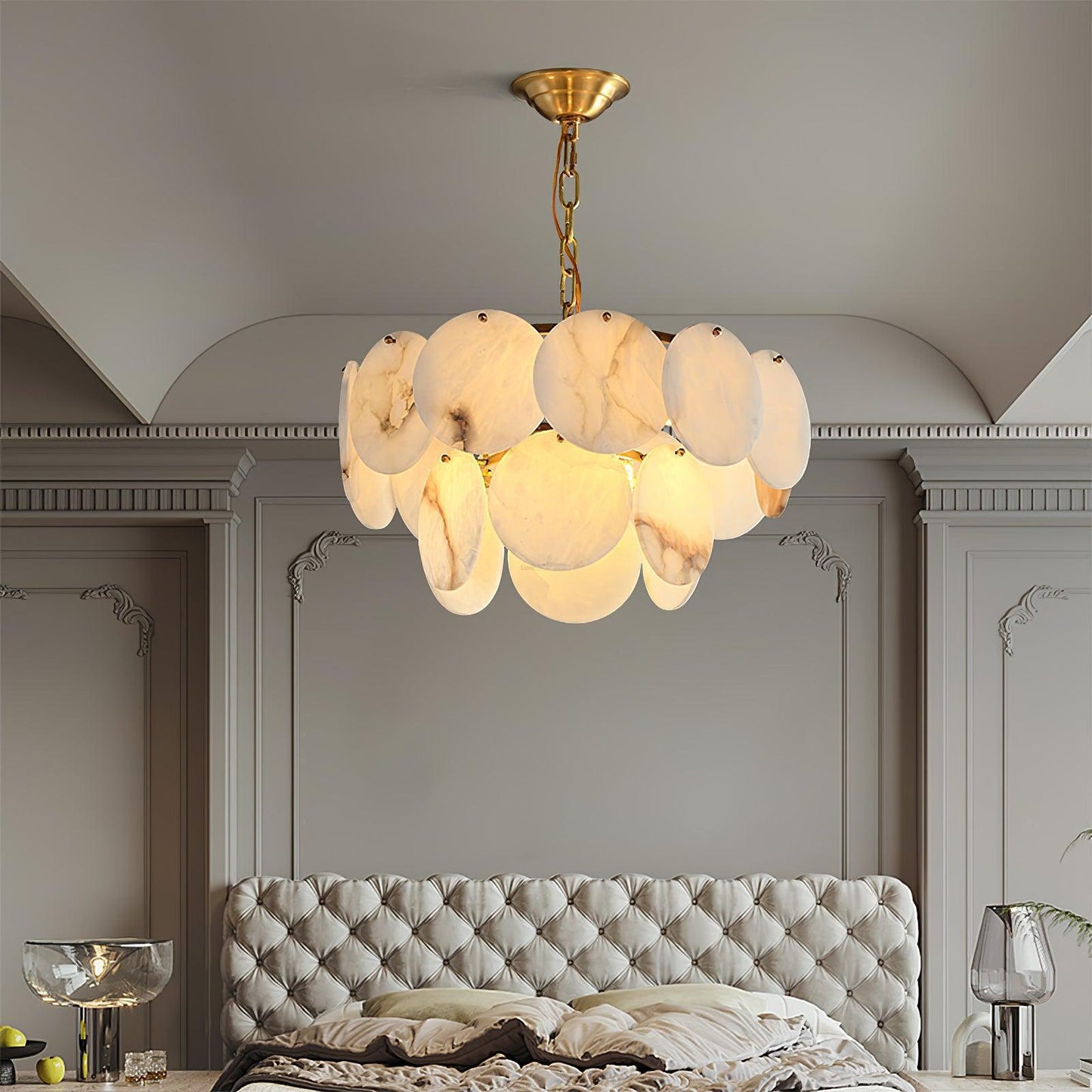 Alabaster Shell Brass Chandelier with 2/3/4/5/6 layer-Nobipets